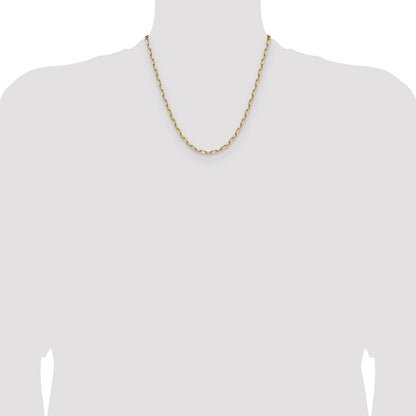 14k 3.5mm Solid Beveled Paperclip Chain