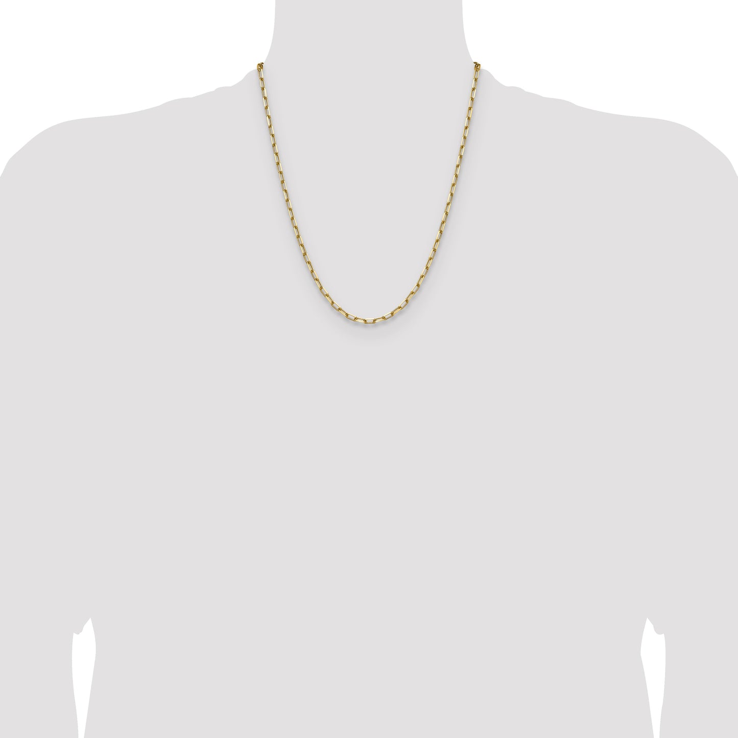 14k 3.5mm Solid Beveled Paperclip Chain