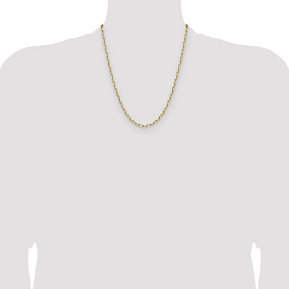 14k 3.5mm Solid Beveled Paperclip Chain