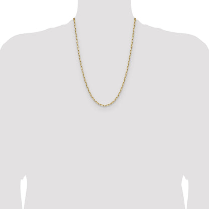 14k 3.5mm Solid Beveled Paperclip Chain