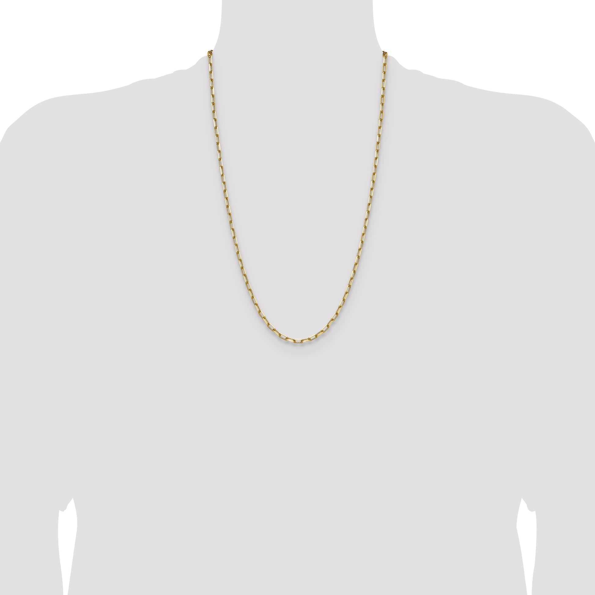 14k 3.5mm Solid Beveled Paperclip Chain