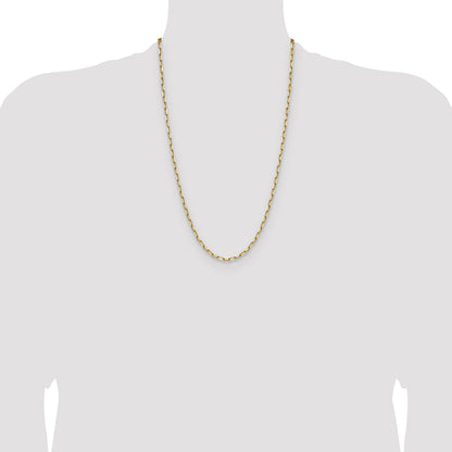 14k 3.5mm Solid Beveled Paperclip Chain