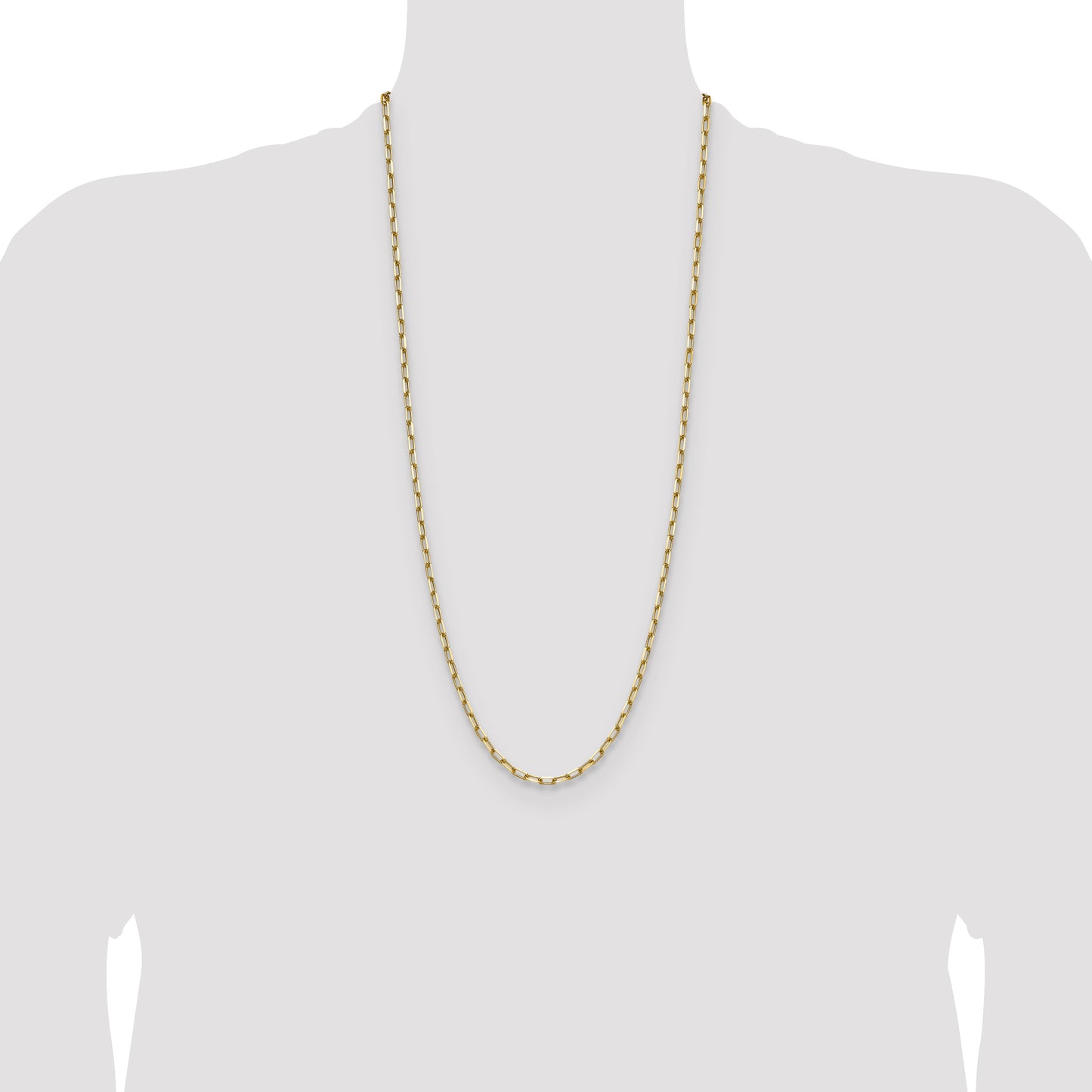14k 3.5mm Solid Beveled Paperclip Chain