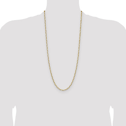 14k 3.5mm Solid Beveled Paperclip Chain