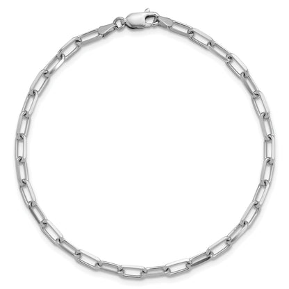 14k White Gold 3.5mm Solid Beveled Paperclip Chain