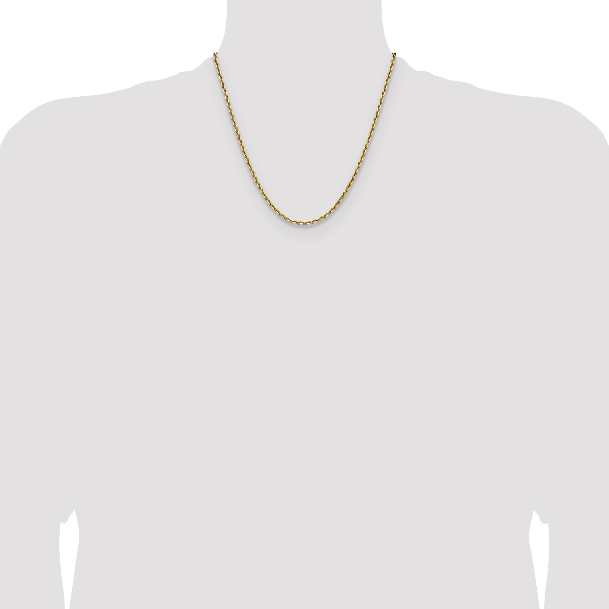 14k 3.25mm D/C French Link Chain