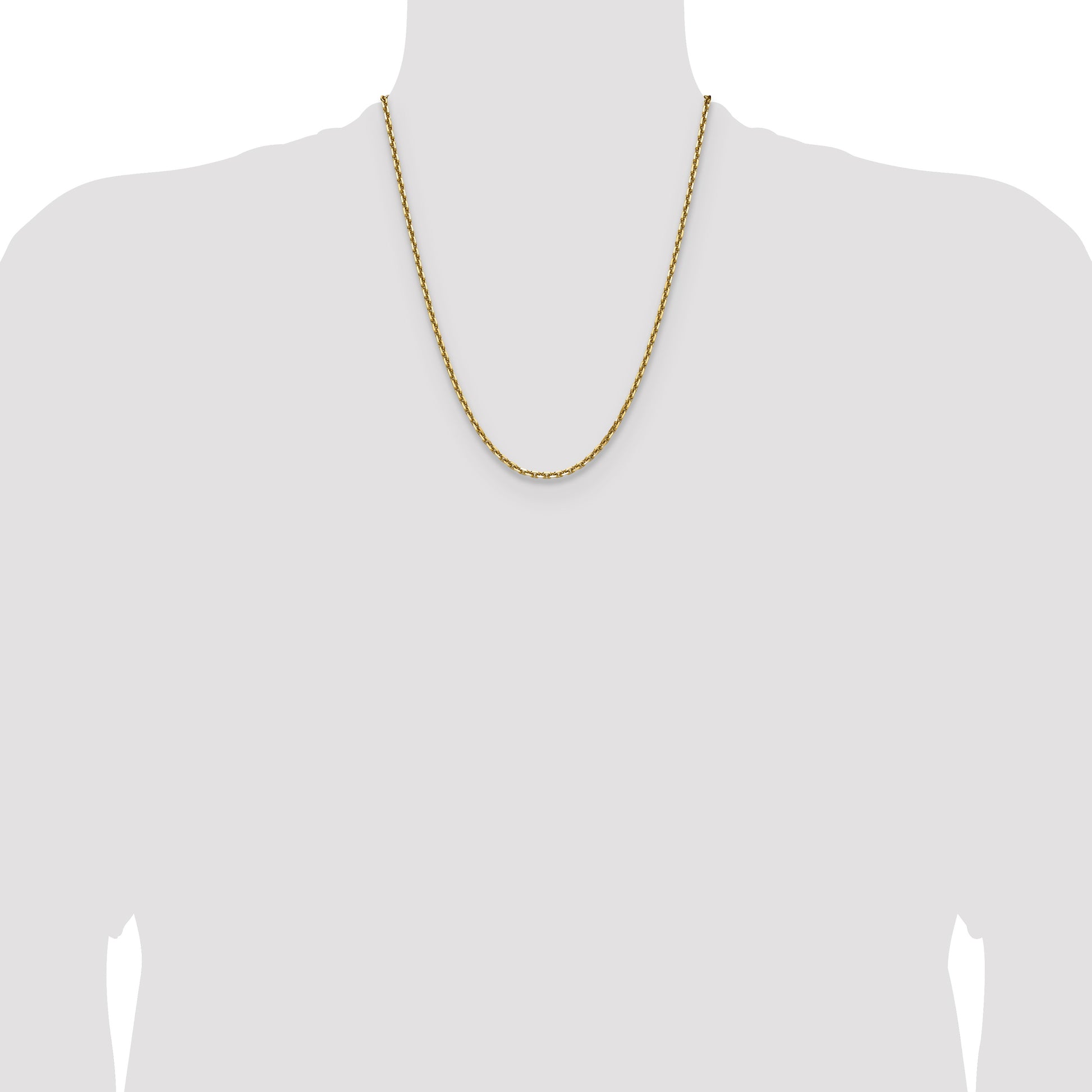14k 3.25mm D/C French Link Chain