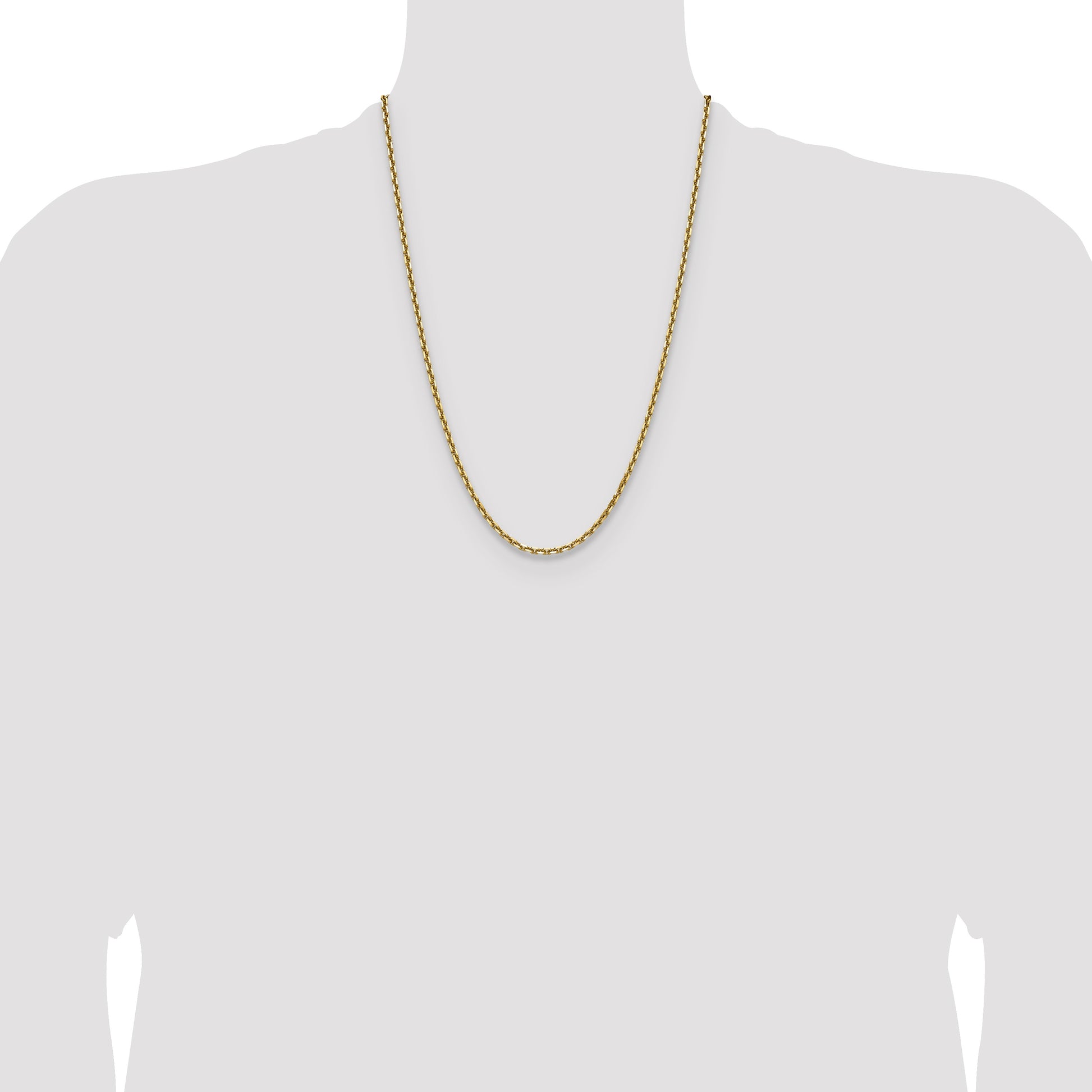 14k 3.25mm D/C French Link Chain