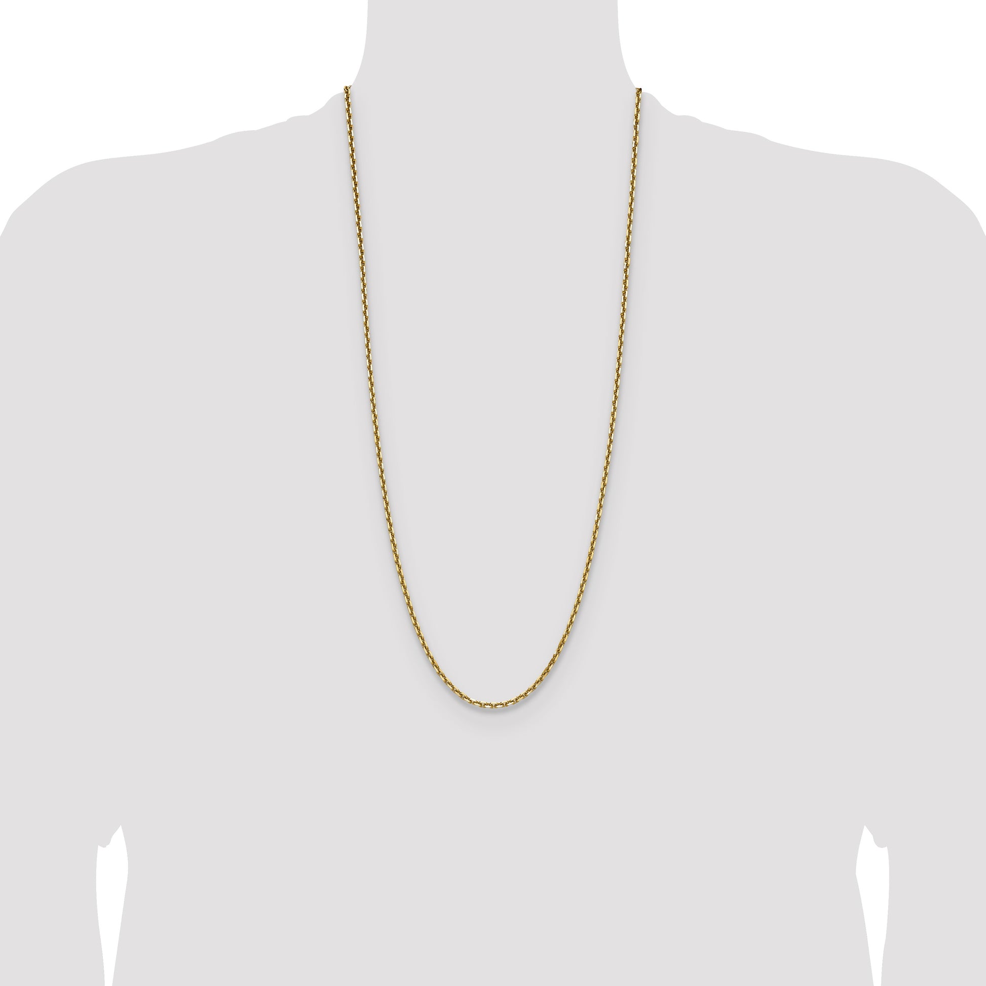 14k 3.25mm D/C French Link Chain