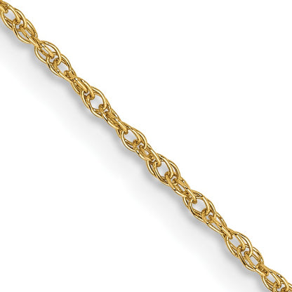 14K 24 inch .8mm Light Baby Rope with Spring Ring Clasp Chain