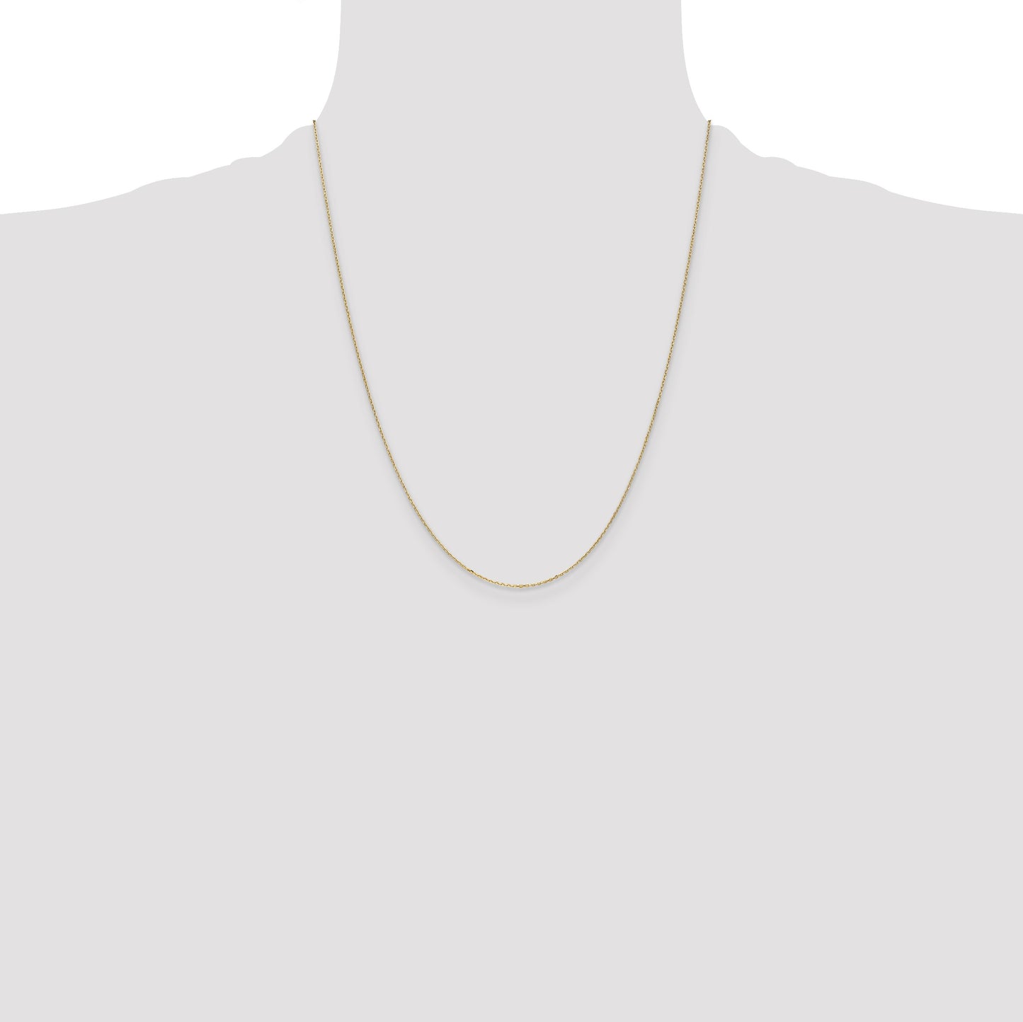 14K 22 inch .8mm Diamond-cut Cable with Spring Ring Clasp Chain
