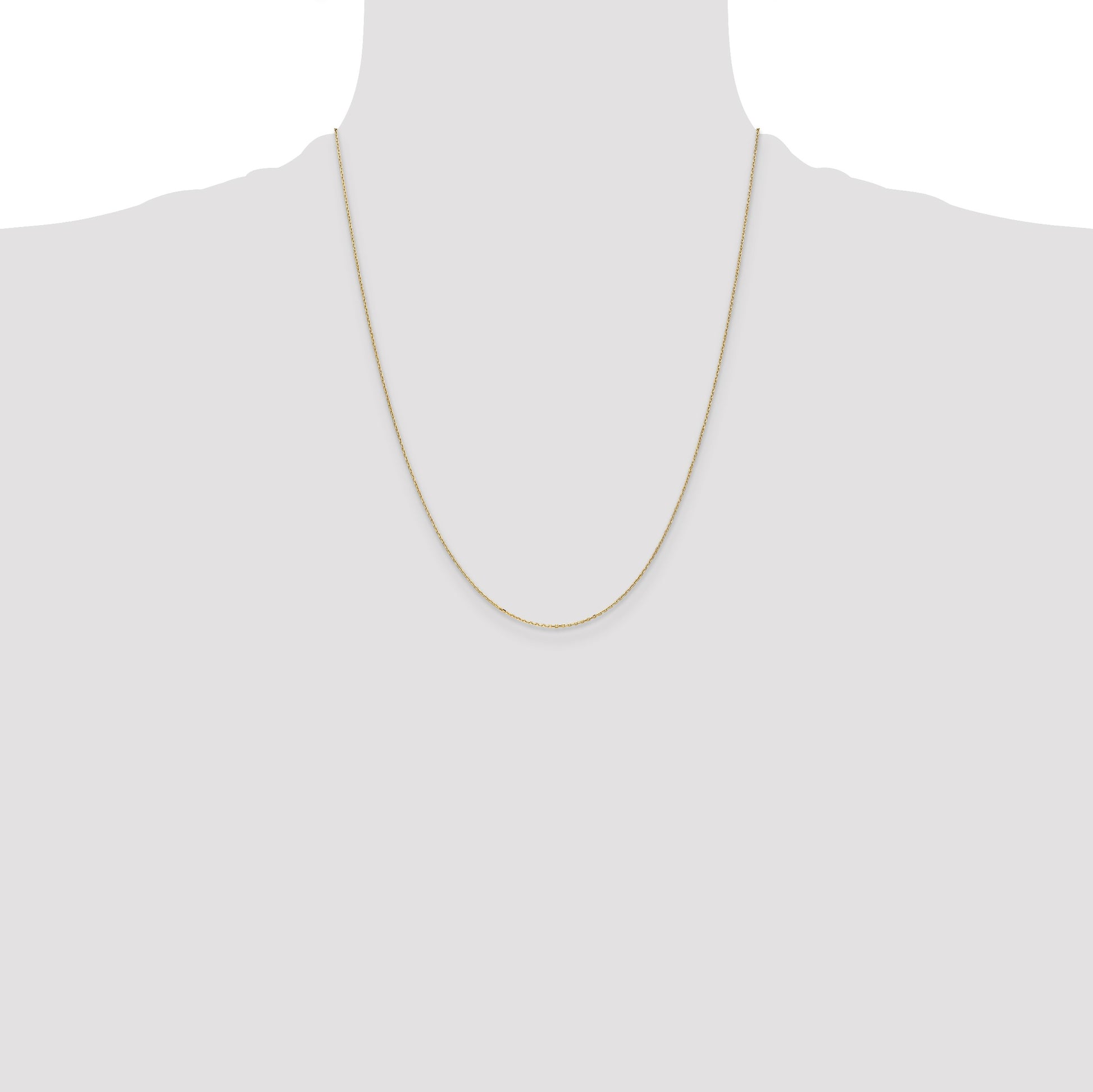 14K 22 inch .8mm Diamond-cut Cable with Spring Ring Clasp Chain