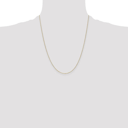 14K 22 inch .8mm Diamond-cut Cable with Spring Ring Clasp Chain