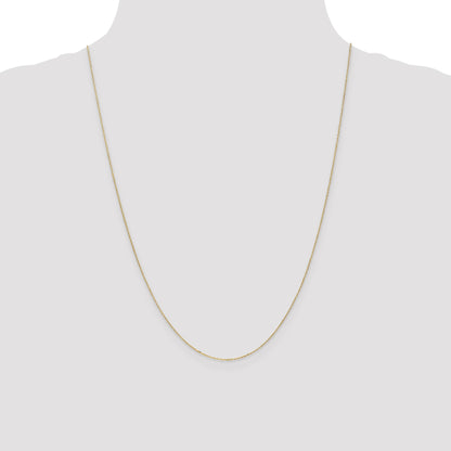 14K 24 inch .8mm Diamond-cut Cable with Spring Ring Clasp Chain