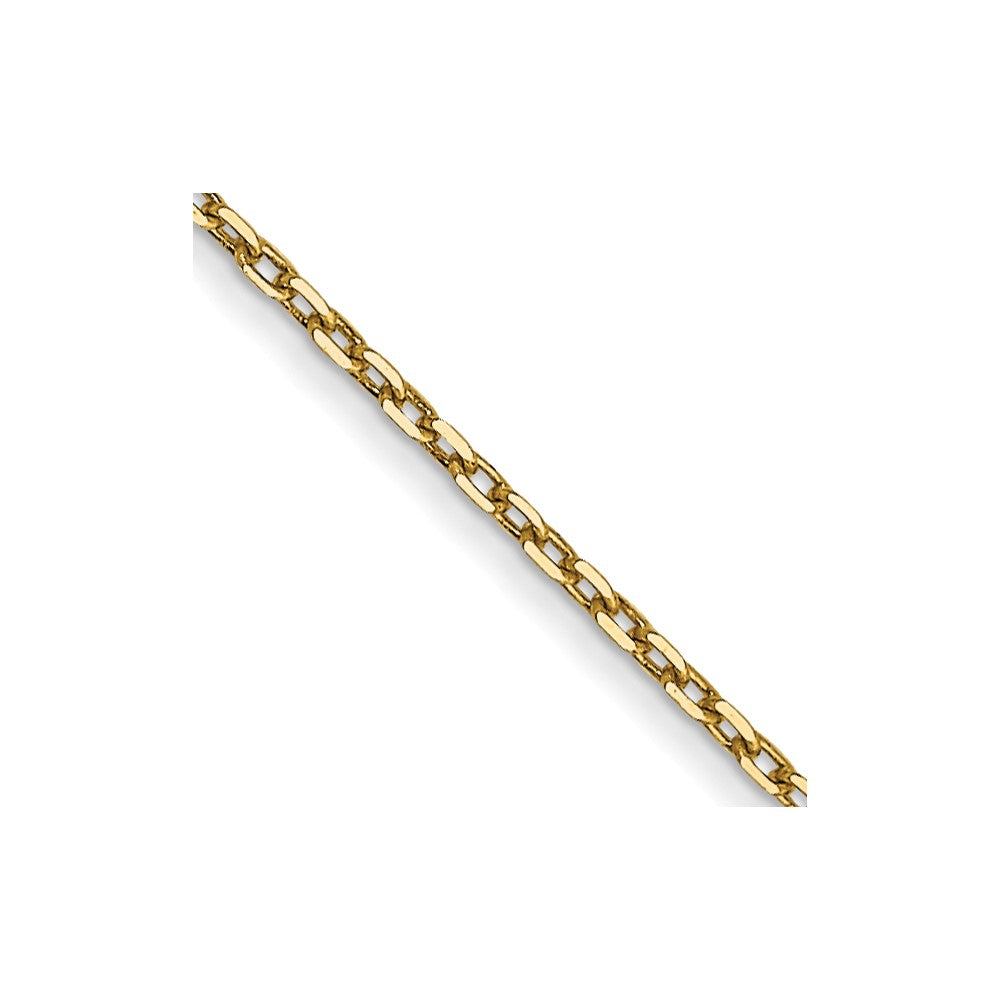 14K 16 inch .8mm Diamond-cut Cable with Spring Ring Clasp Chain