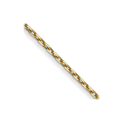 14K 16 inch .8mm Diamond-cut Cable with Spring Ring Clasp Chain