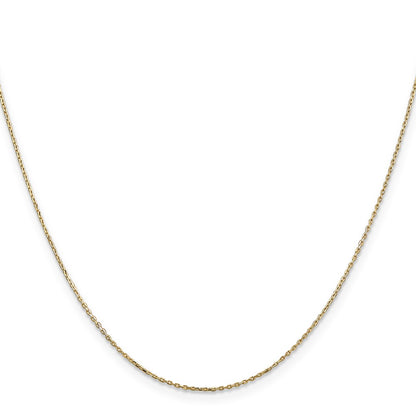 14K 16 inch .8mm Diamond-cut Cable with Lobster Clasp Chain