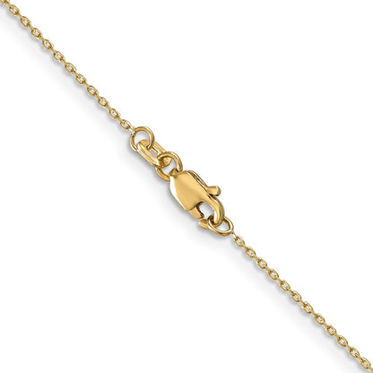 14K 16 inch .8mm Diamond-cut Cable with Lobster Clasp Chain