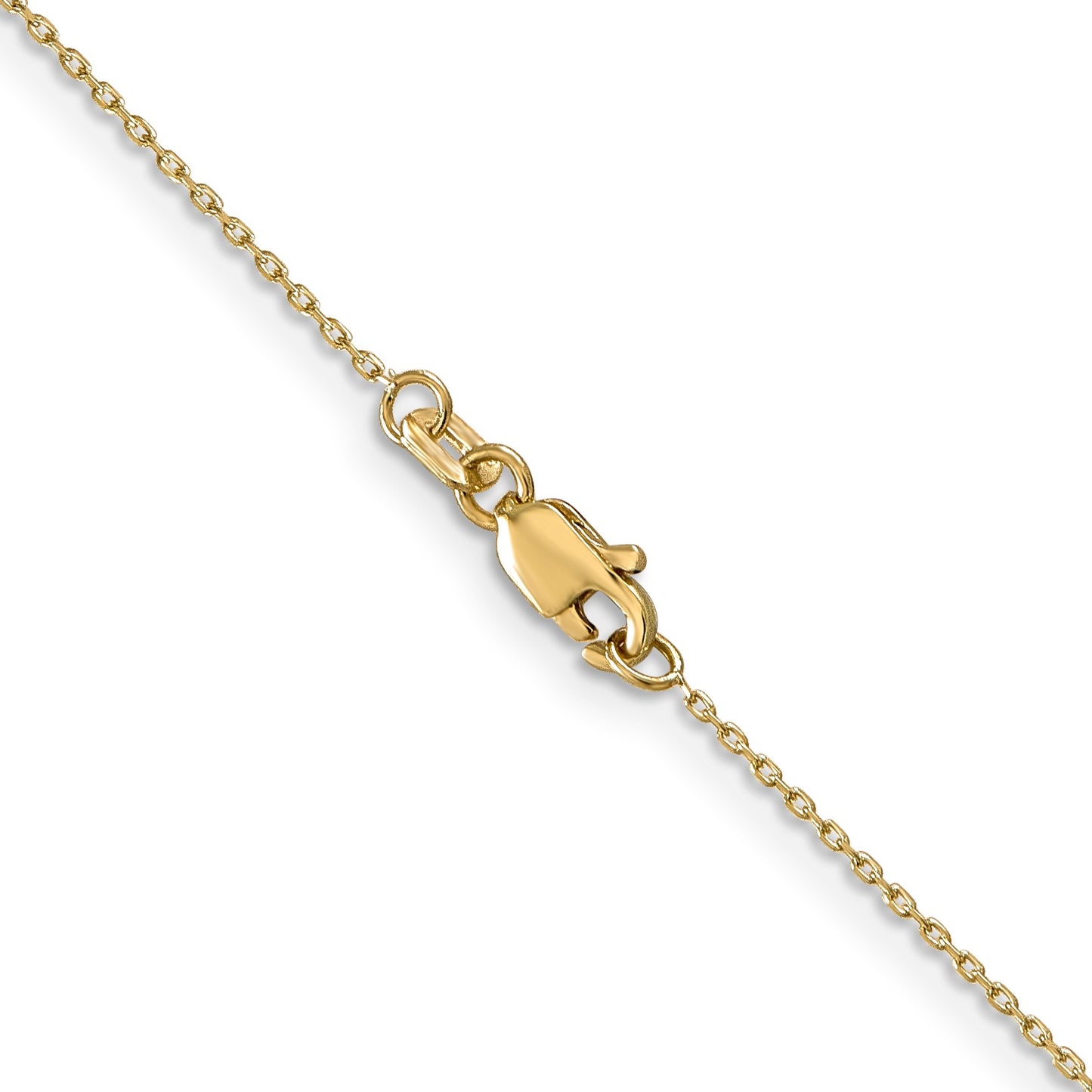14K 22 inch .8mm Diamond-cut Cable with Lobster Clasp Chain