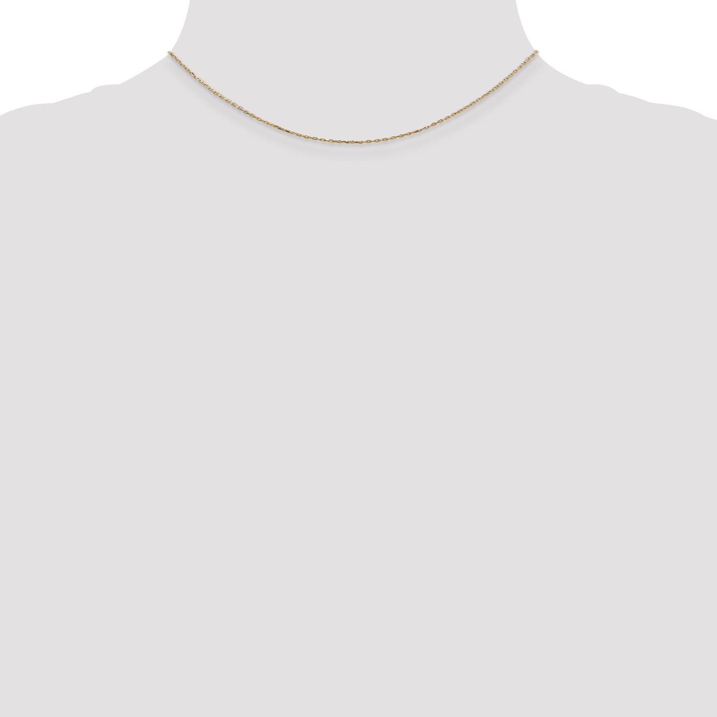 14K 14 inch .8mm Diamond-cut Cable with Lobster Clasp Chain