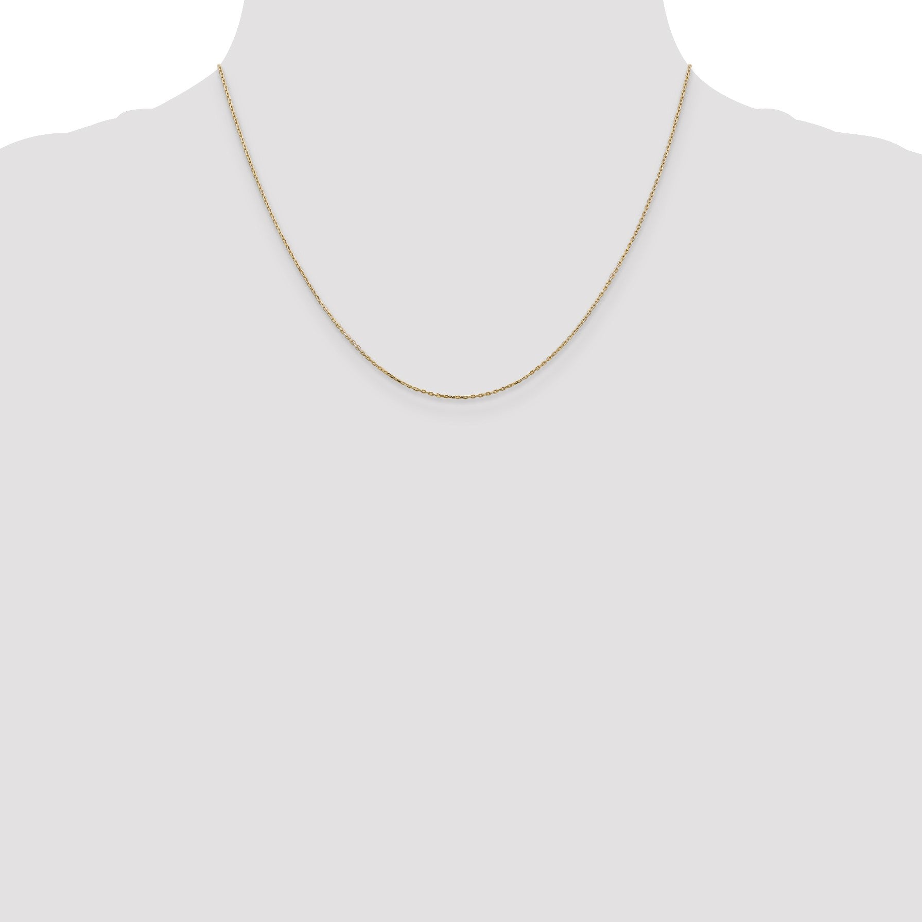 14K 18 inch .8mm Diamond-cut Cable with Lobster Clasp Chain