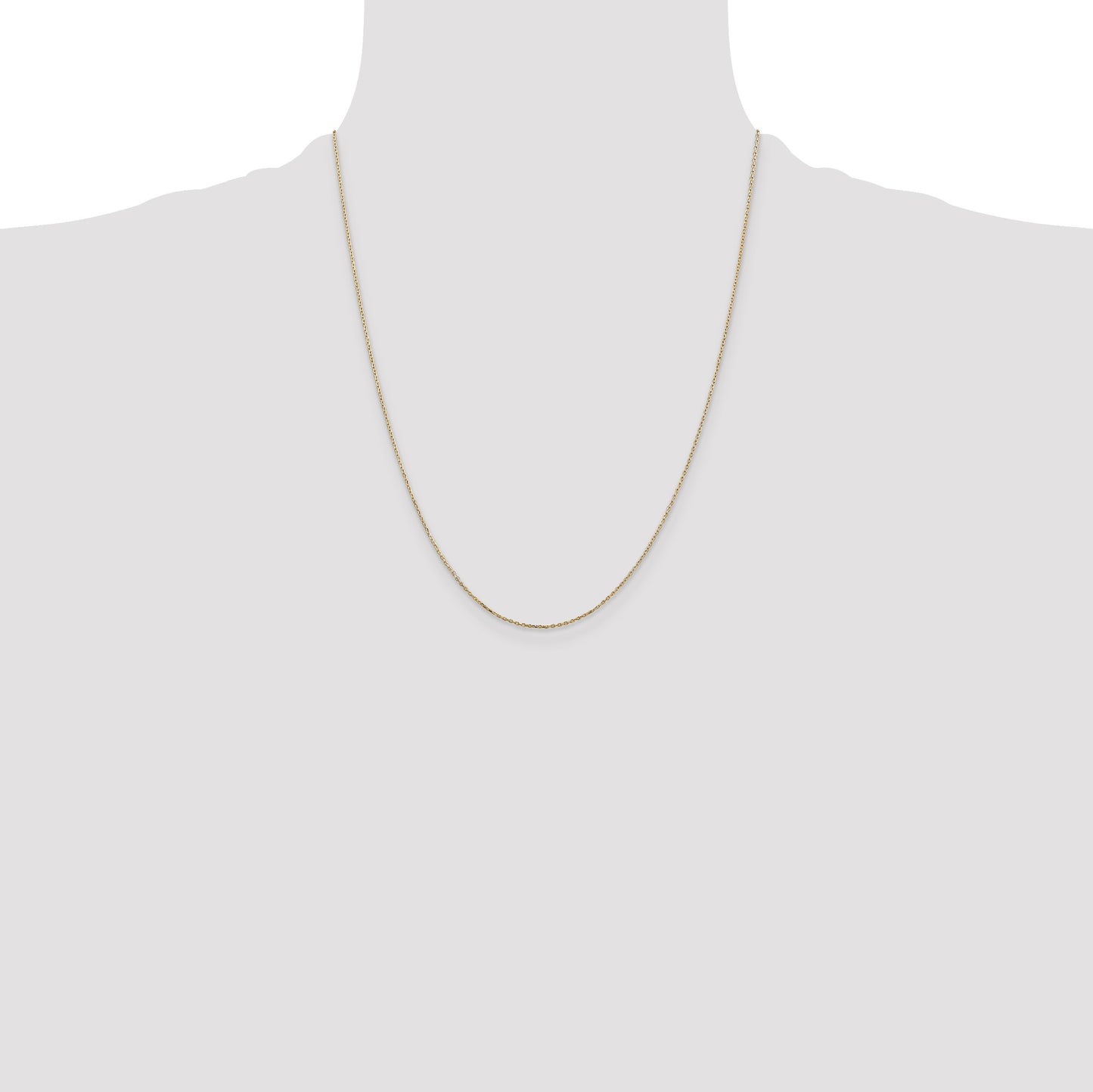 14K 22 inch .8mm Diamond-cut Cable with Lobster Clasp Chain