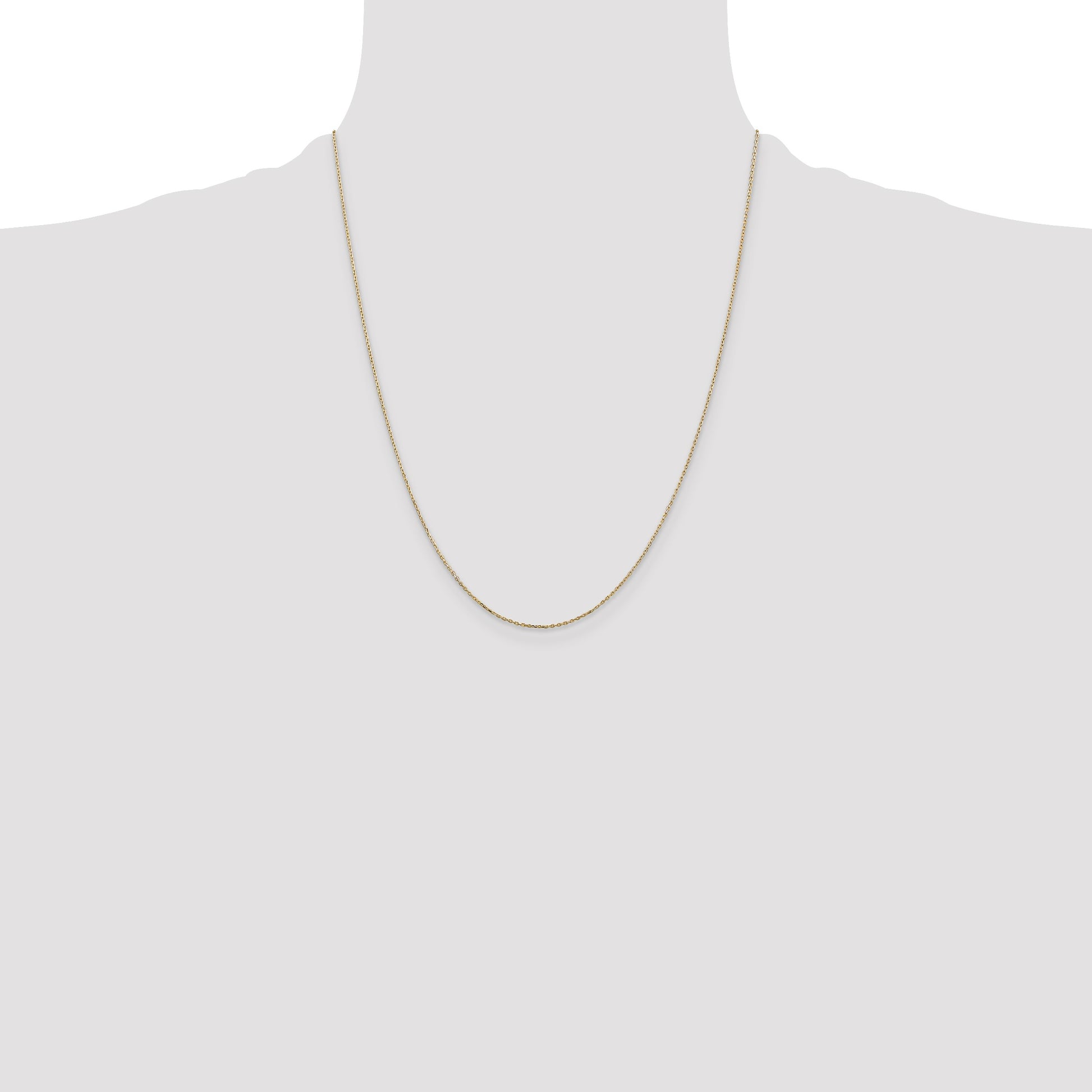 14K 22 inch .8mm Diamond-cut Cable with Lobster Clasp Chain