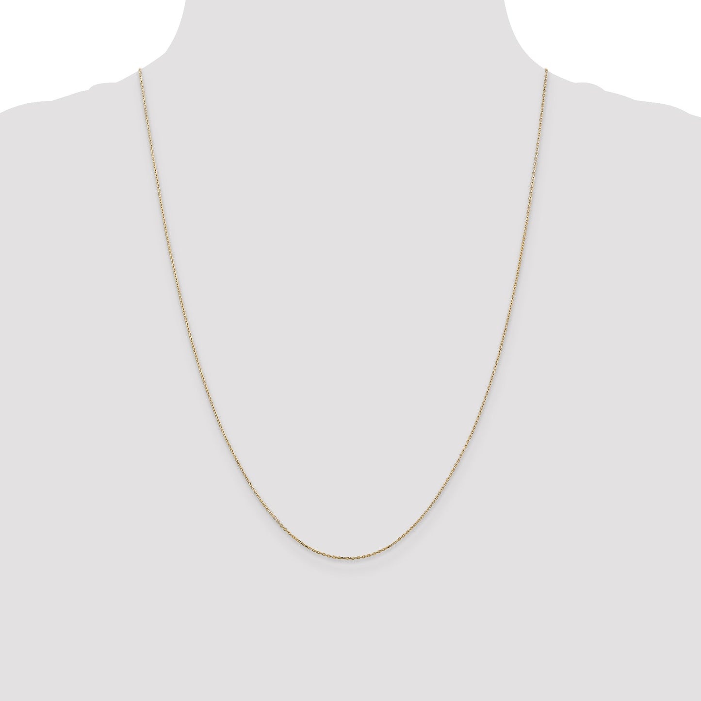 14K 24 inch .8mm Diamond-cut Cable with Lobster Clasp Chain