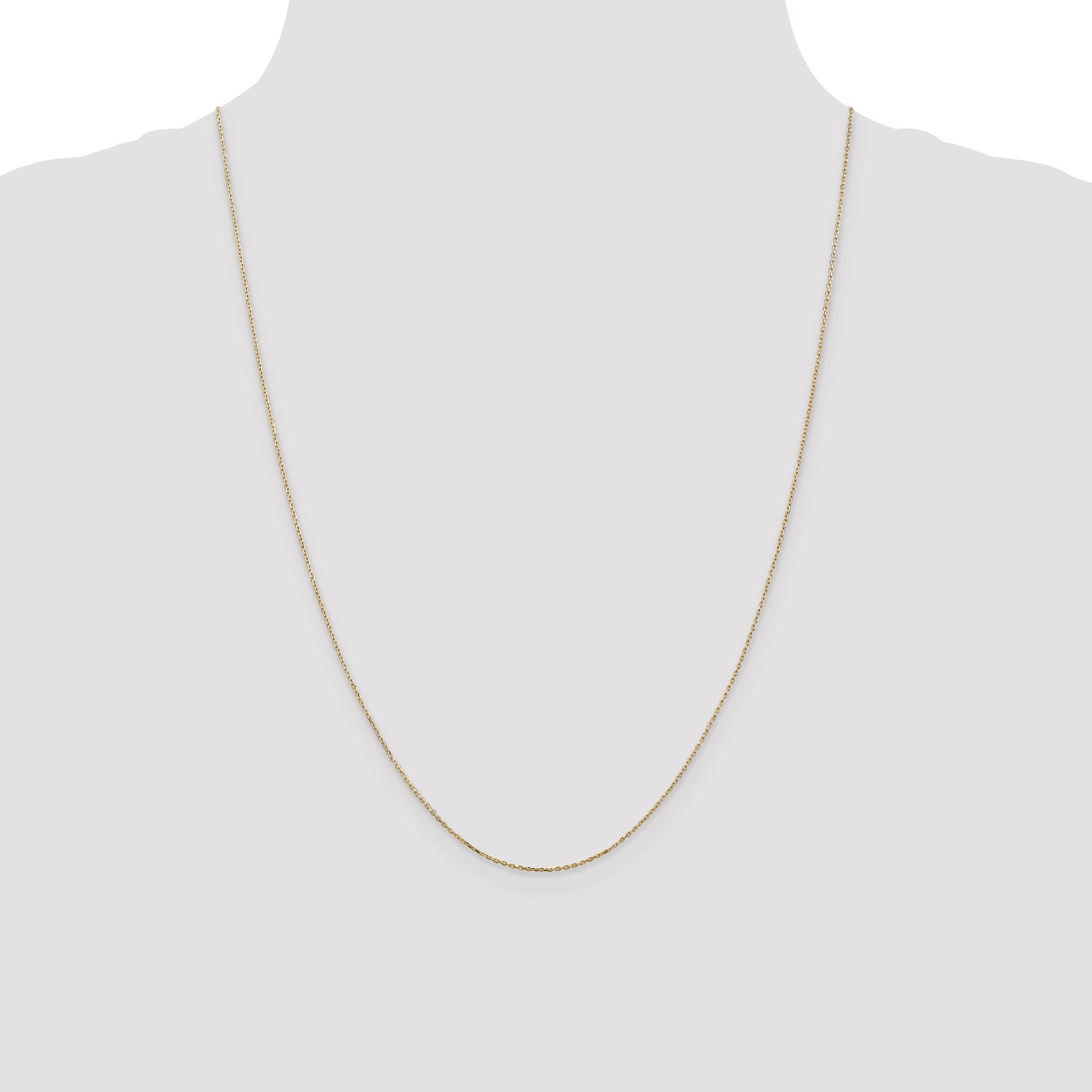 14K 24 inch .8mm Diamond-cut Cable with Lobster Clasp Chain