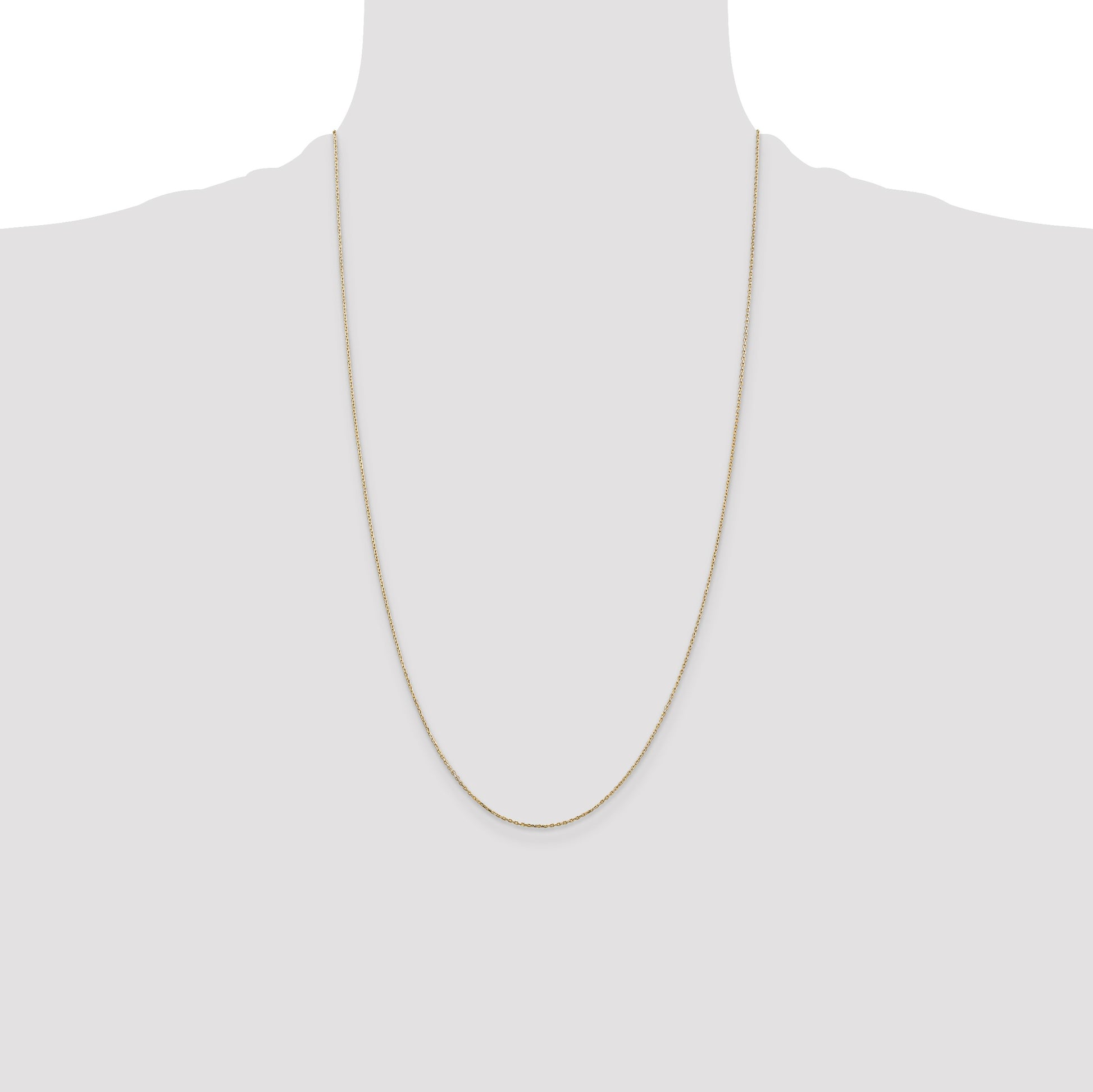 14K 26 inch .8mm Diamond-cut Cable with Lobster Clasp Chain