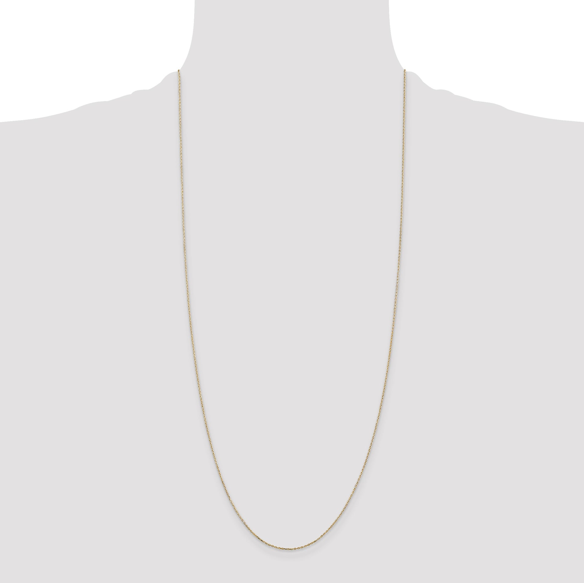 14K 30 inch .8mm Diamond-cut Cable with Lobster Clasp Chain