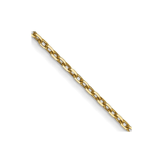 14K 14 inch .8mm Diamond-cut Cable with Spring Ring Clasp Chain