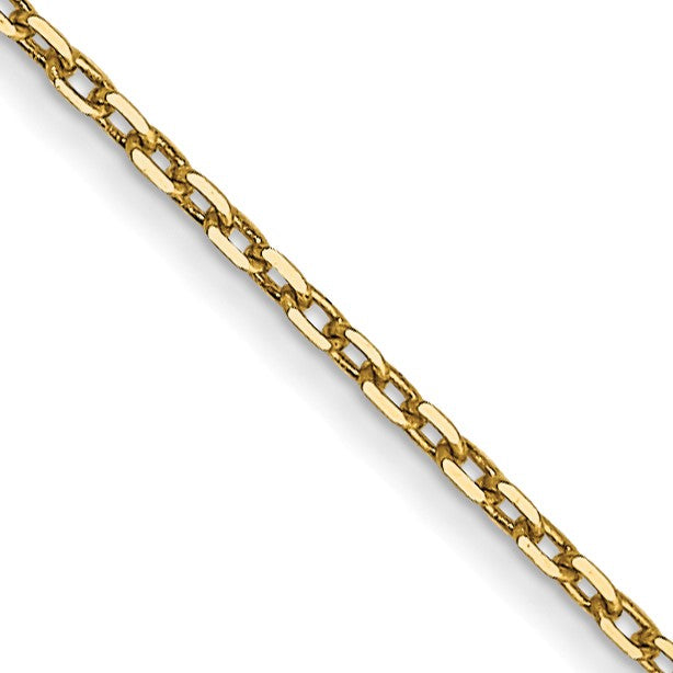 14K 20 inch .8mm Diamond-cut Cable with Spring Ring Clasp Chain