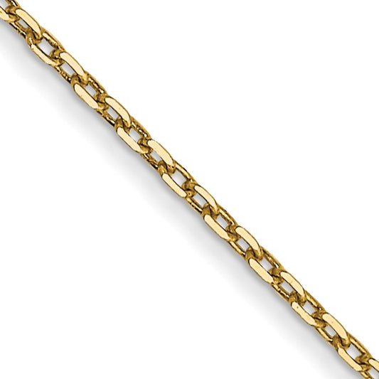 14K 20 inch .8mm Diamond-cut Cable with Spring Ring Clasp Chain