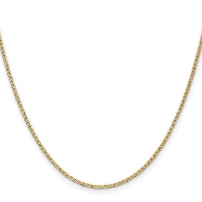 14K 22 inch 1.5mm Lightweight Flat Anchor Link with Lobster Clasp Pendant Chain