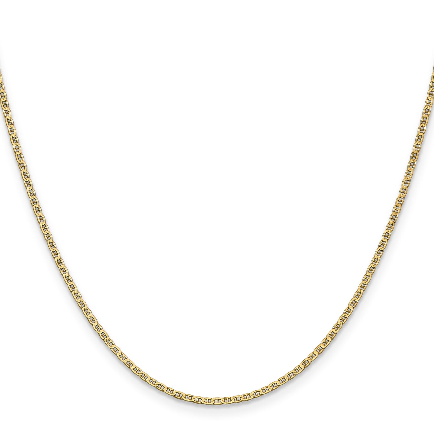 14K 24 inch 1.5mm Lightweight Flat Anchor Link with Lobster Clasp Pendant Chain