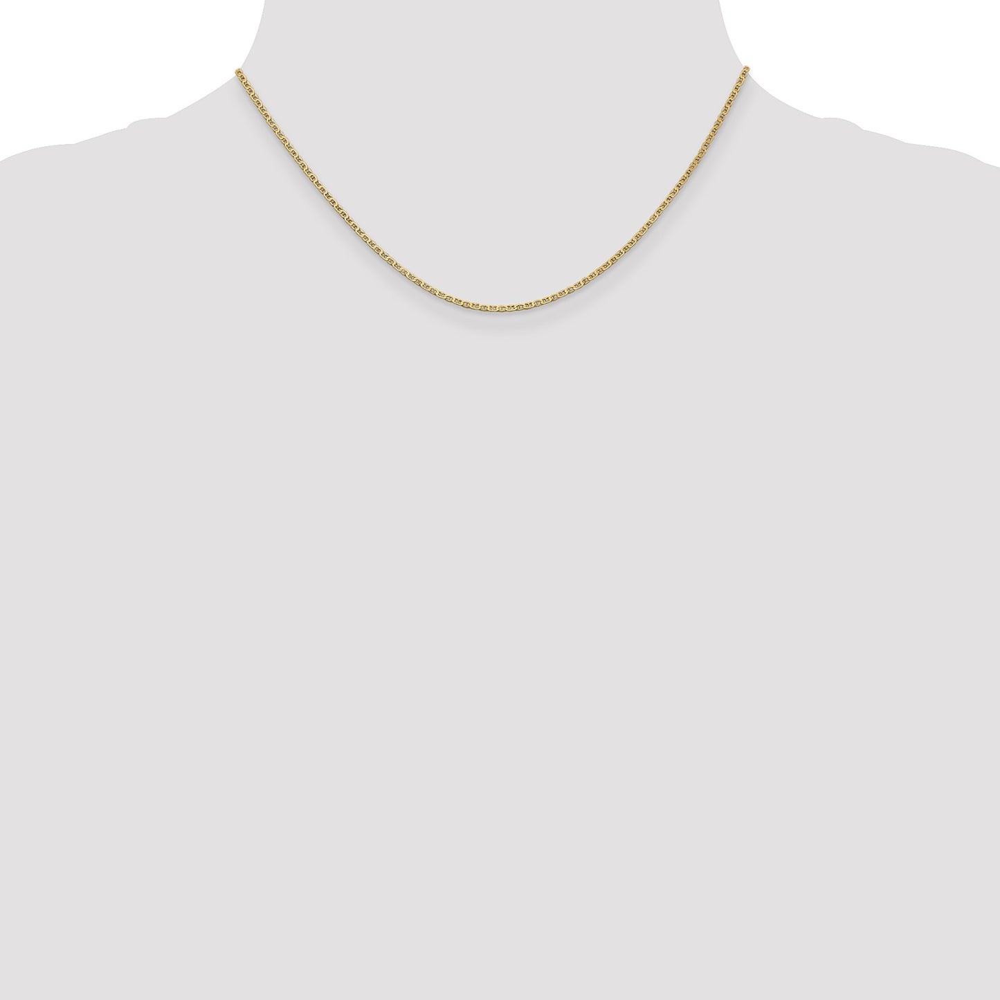 14K 16 inch 1.5mm Lightweight Flat Anchor Link with Lobster Clasp Pendant Chain