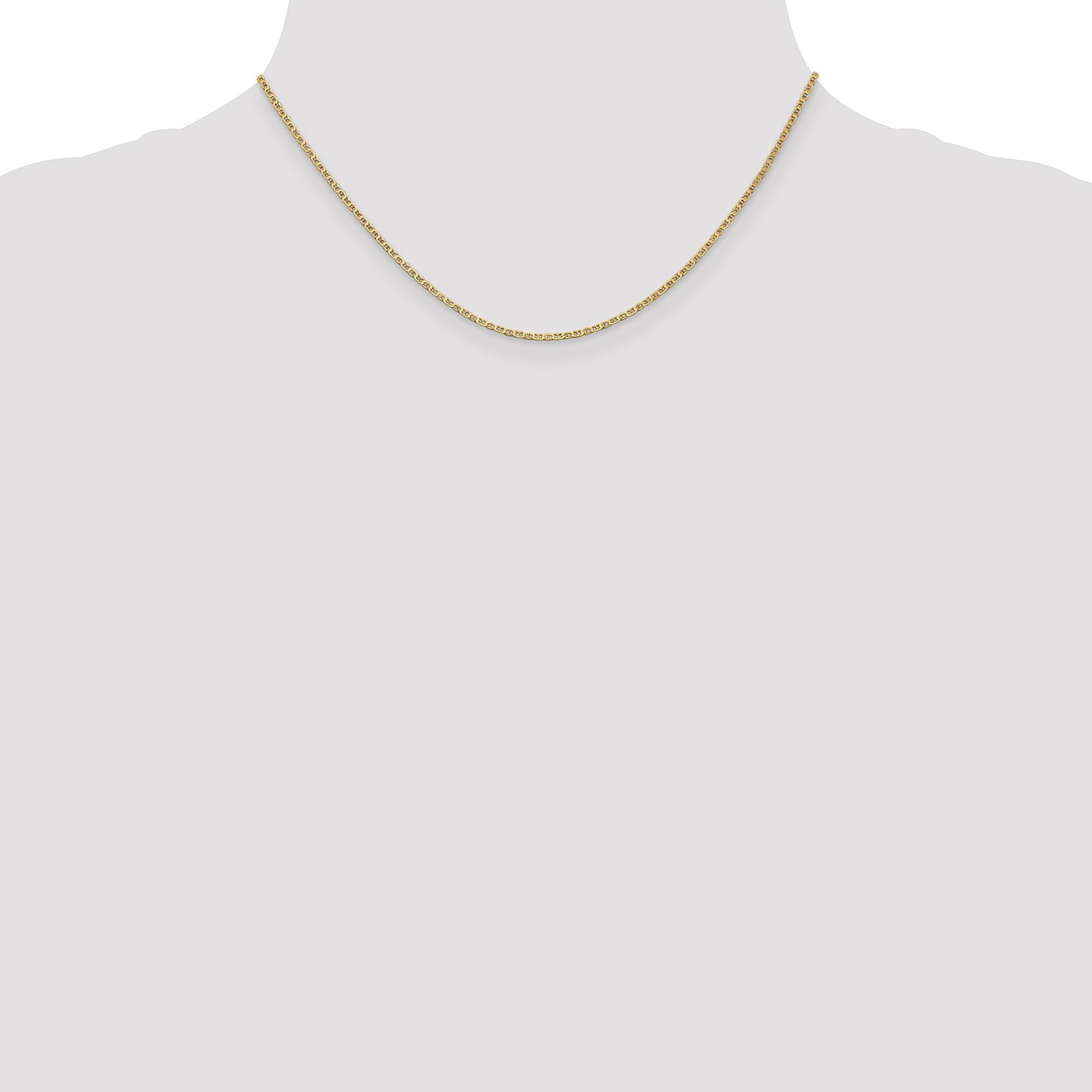 14K 16 inch 1.5mm Lightweight Flat Anchor Link with Lobster Clasp Pendant Chain