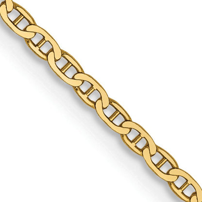 14K 18 inch 1.5mm Lightweight Flat Anchor Link with Lobster Clasp Pendant Chain