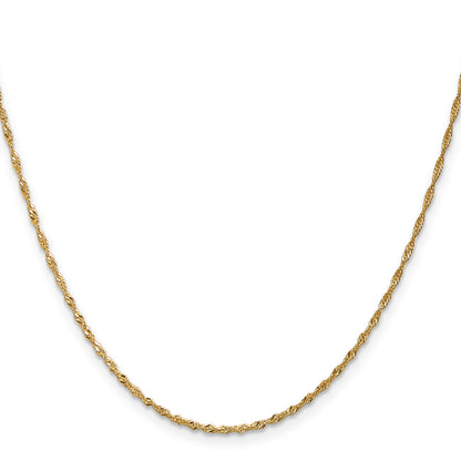 14K 22 inch 1.40mm Singapore with Spring Ring Clasp Chain