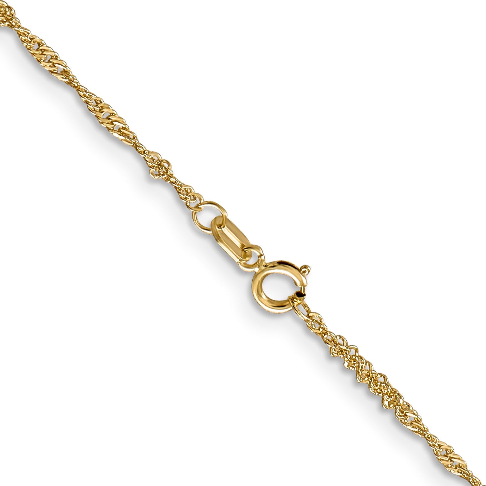 14K 18 inch 1.40mm Singapore with Spring Ring Clasp Chain