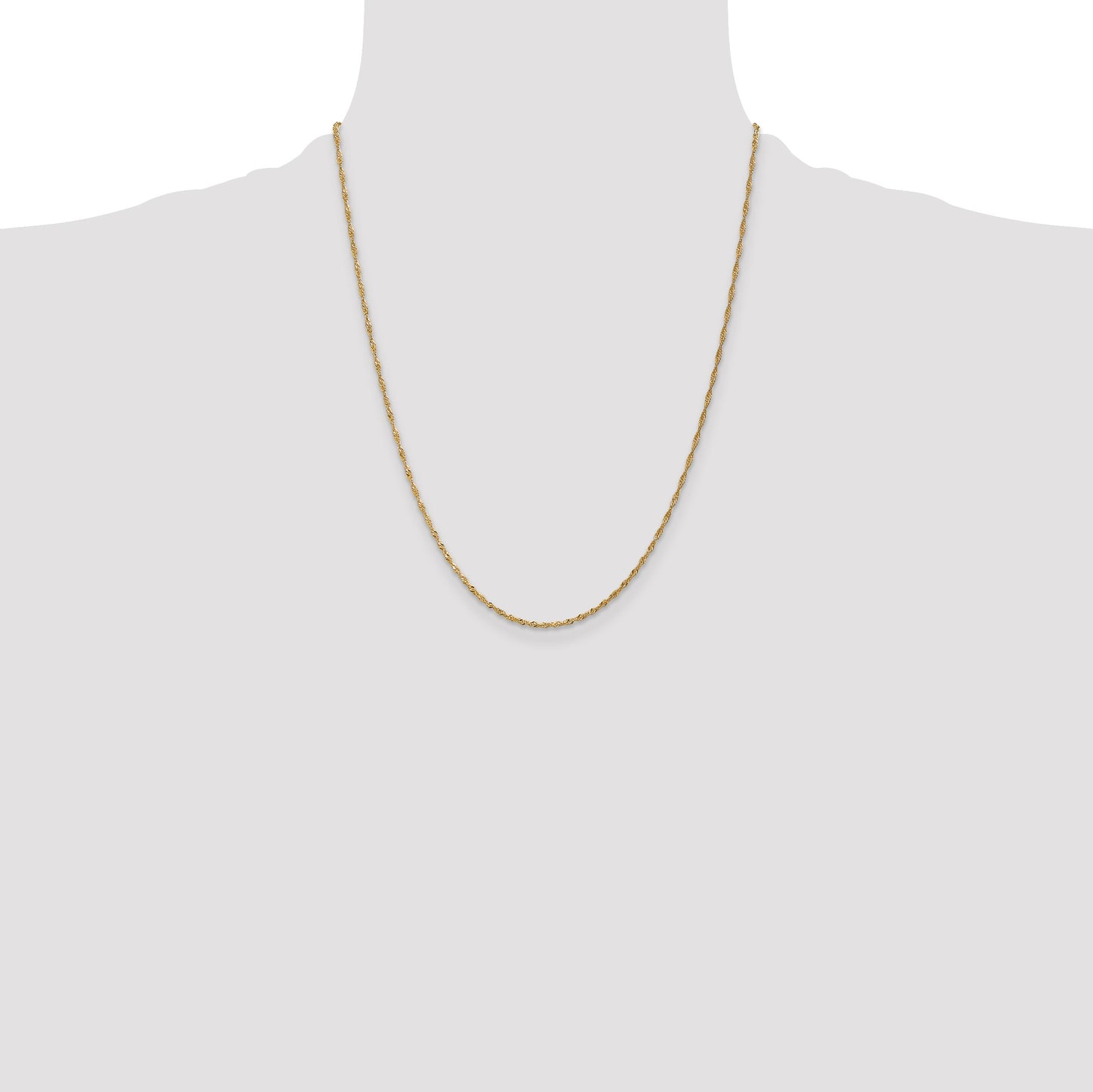 14K 22 inch 1.40mm Singapore with Spring Ring Clasp Chain