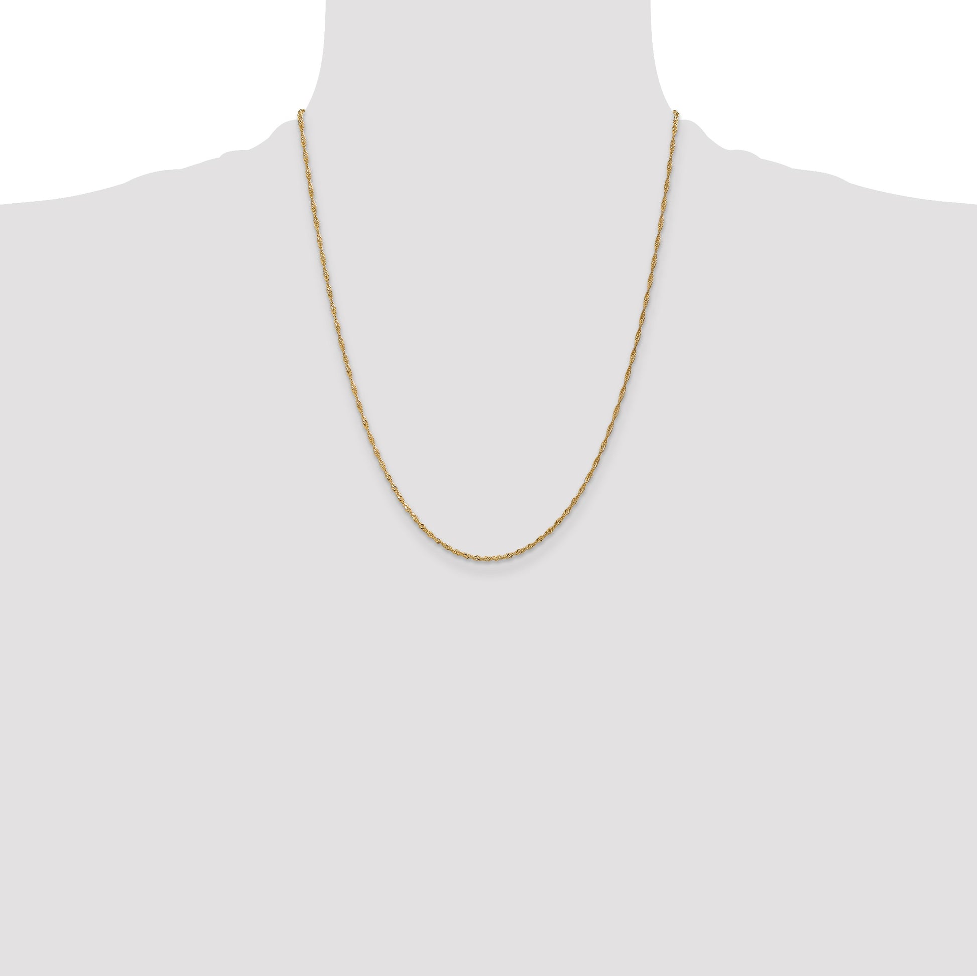 14K 22 inch 1.40mm Singapore with Spring Ring Clasp Chain