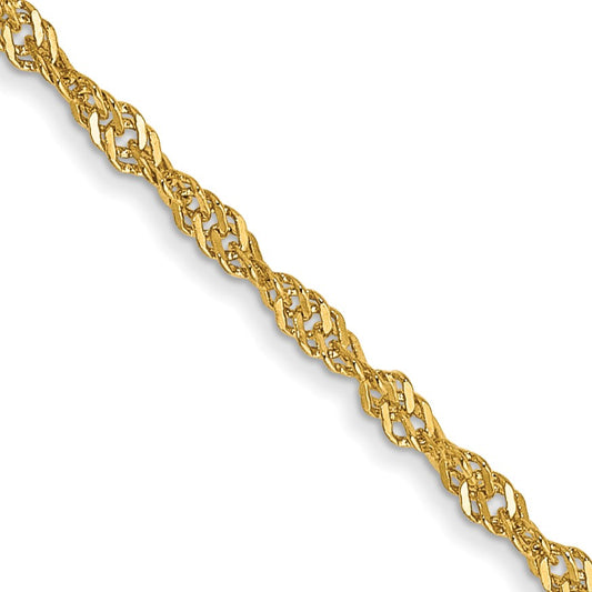 14K 24 inch 1.40mm Singapore with Spring Ring Clasp Chain