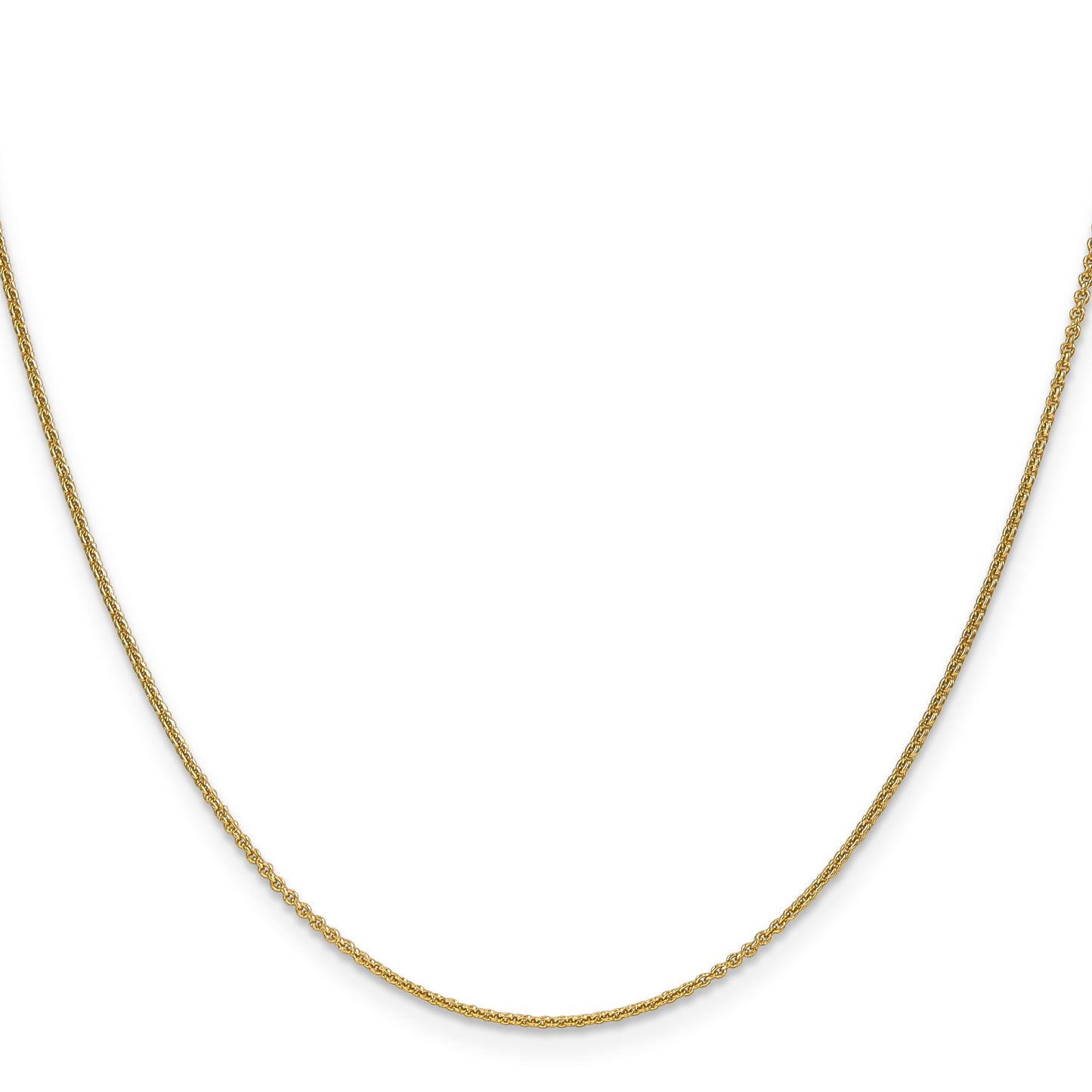 14K 30 inch 1mm Round Open Link Cable with Lobster Clasp Chain