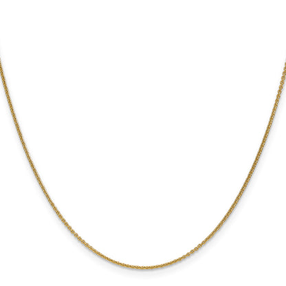 14K 30 inch 1mm Round Open Link Cable with Lobster Clasp Chain