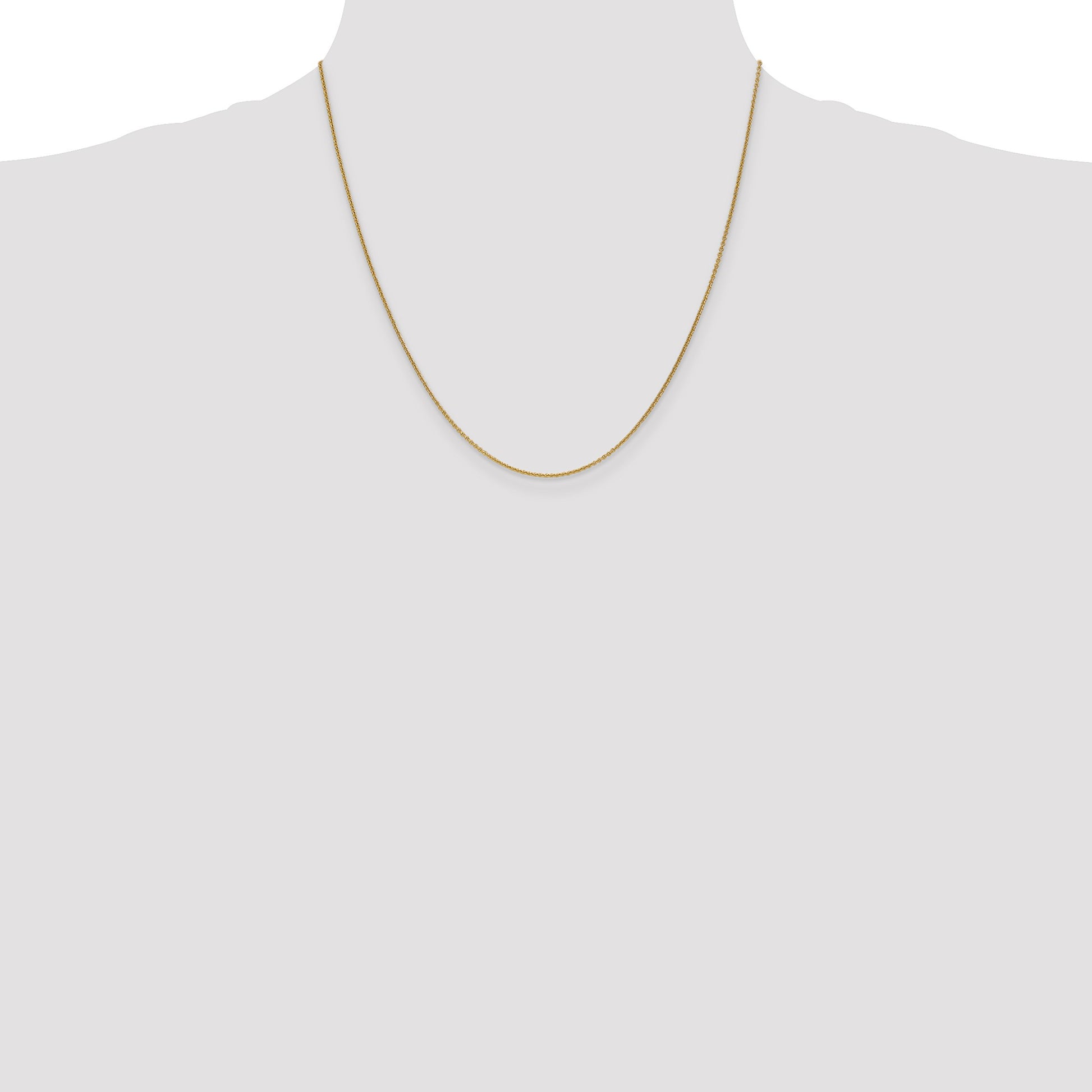 14K 20 inch 1mm Round Open Link Cable with Lobster Clasp Chain