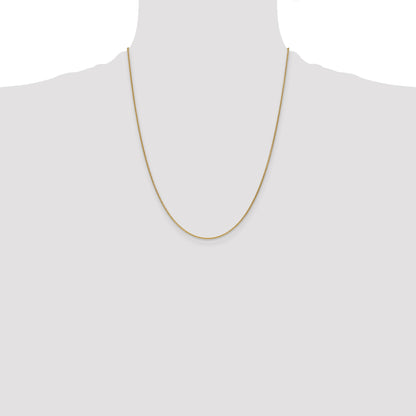 14K 22 inch 1mm Round Open Link Cable with Lobster Clasp Chain