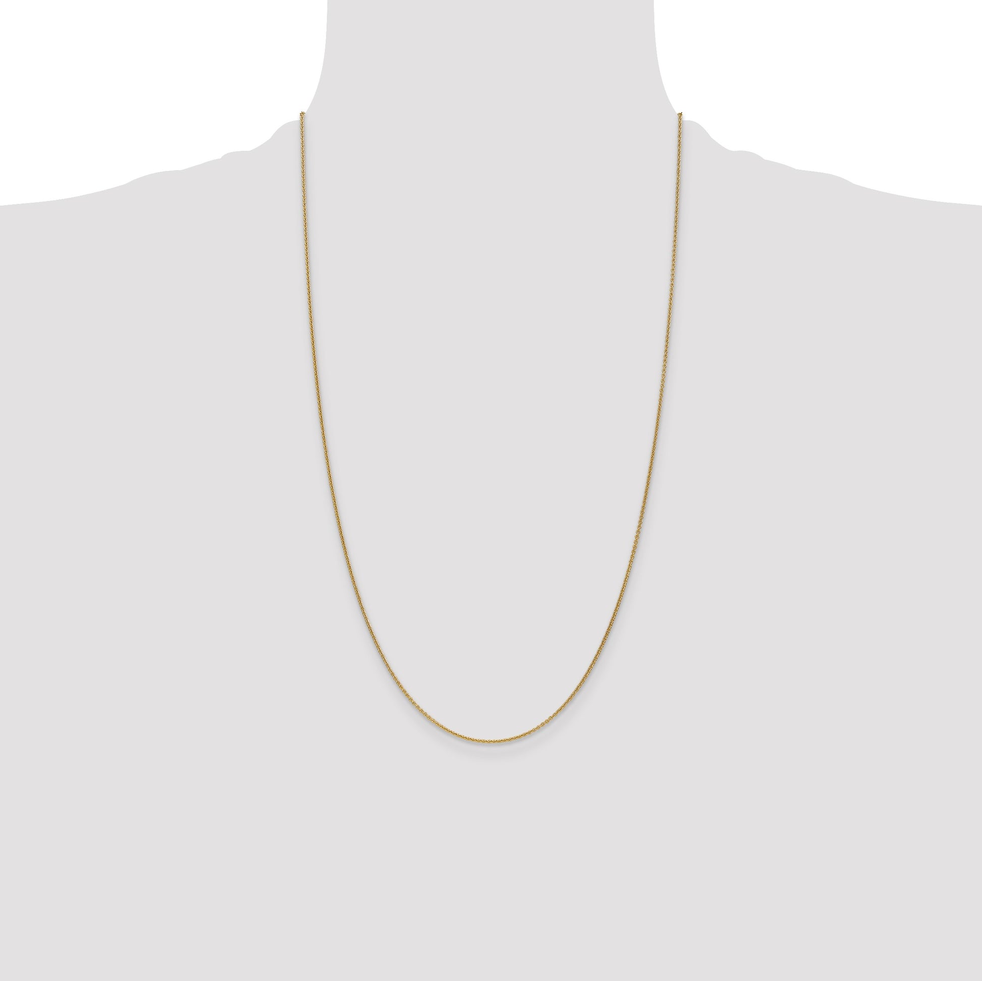 14K 26 inch 1mm Round Open Link Cable with Lobster Clasp Chain