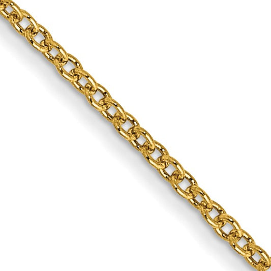 14K 18 inch 1mm Round Open Link Cable with Lobster Clasp Chain